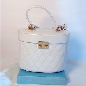 White Quilted Leather Purse